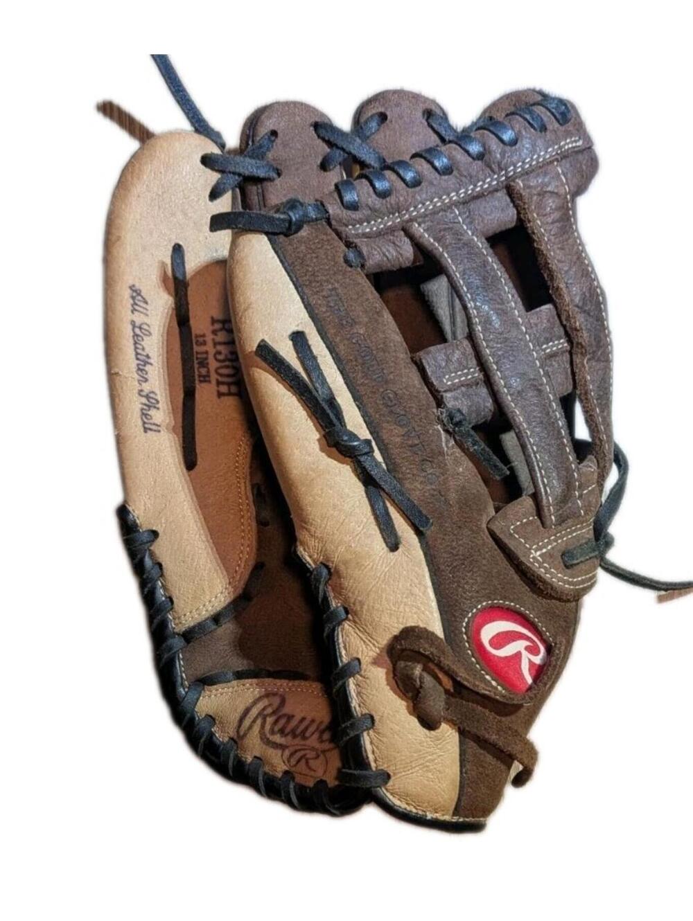Rawlings Renegade R130 13" Brown Tan Baseball Softball Glove Basket Web LHT